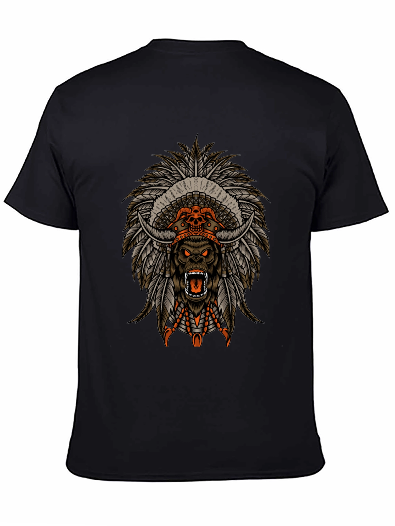 Tribal Gorilla Graphic Tee - Mens Black T-Shirt