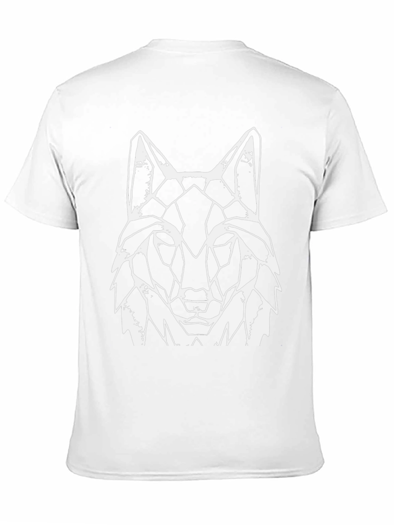 Geometric Wolf Graphic Tee - Black Cotton Blend
