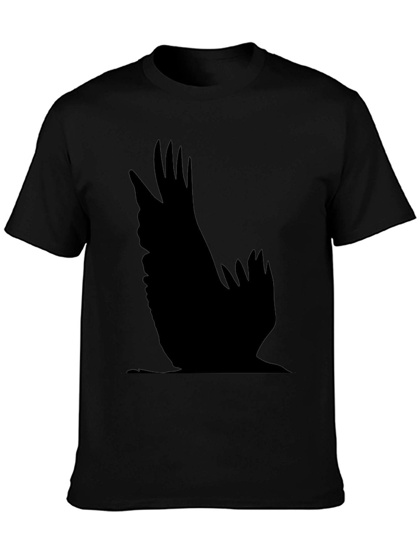 Raven Wing Print Black T-Shirt