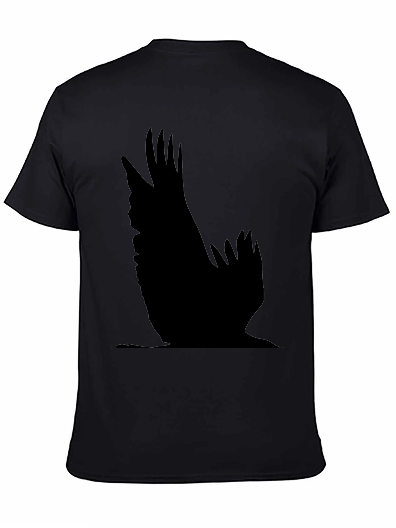 Raven Wing Print Black T-Shirt
