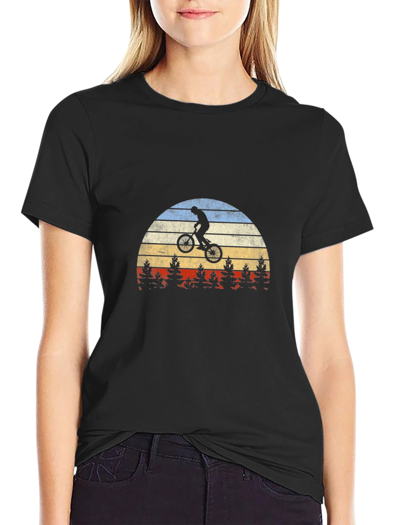Retro Bike Sunset T-Shirt