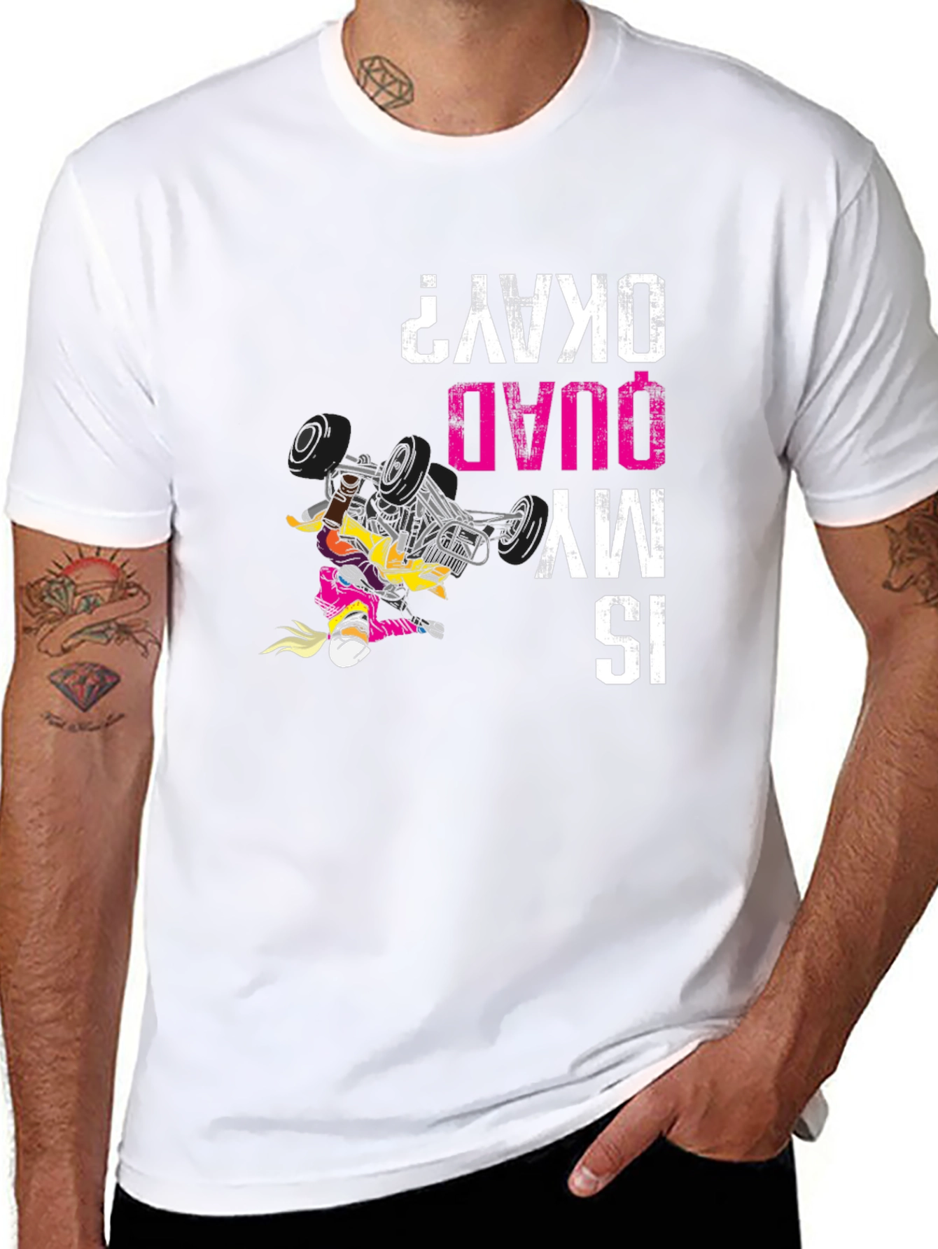 Funny ATV Quad Bike T-Shirt Is My Quad Okay?