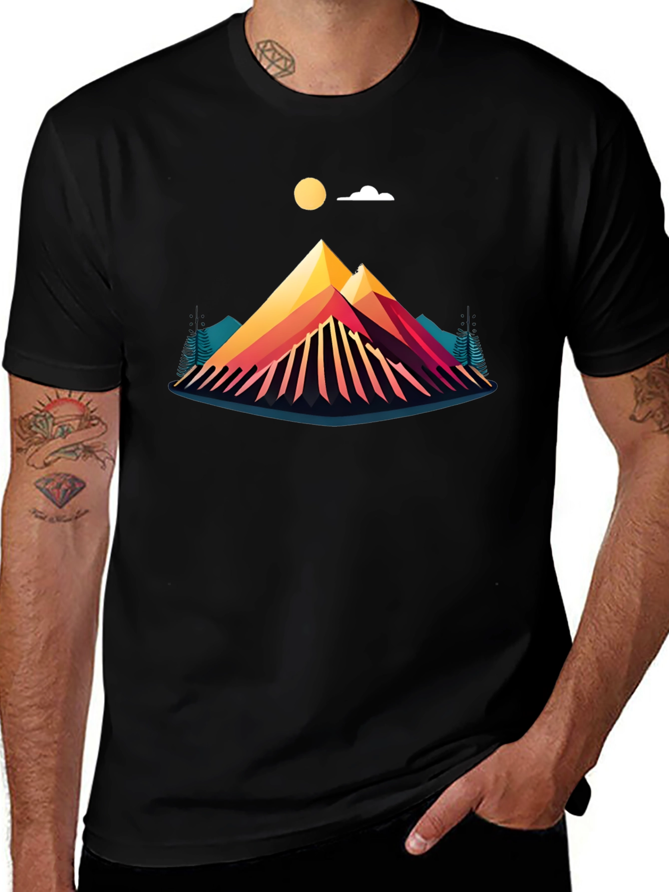 Geometric Mountain Graphic Tee - Adventure Ready