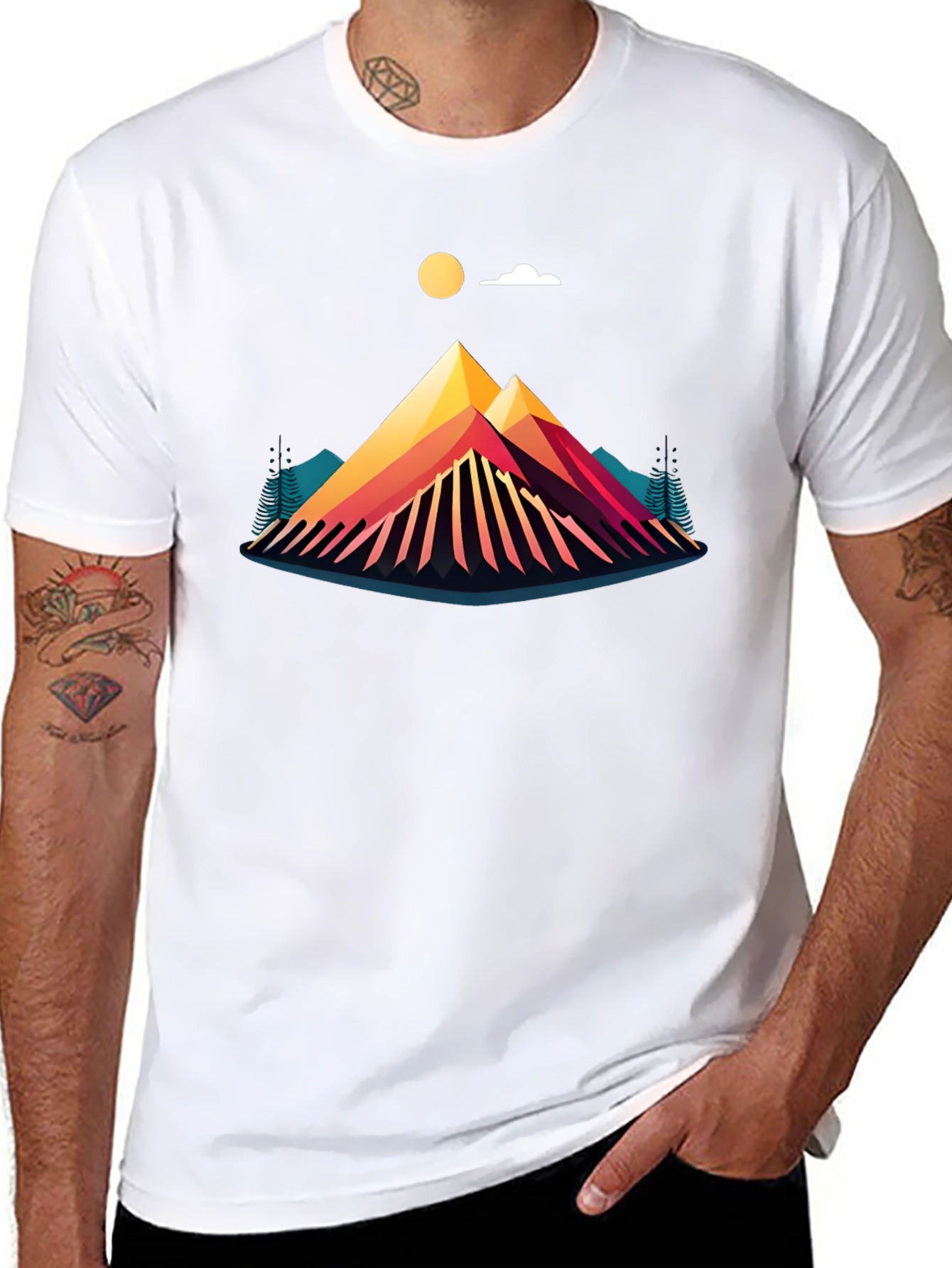 Geometric Mountain Graphic Tee - Adventure Ready