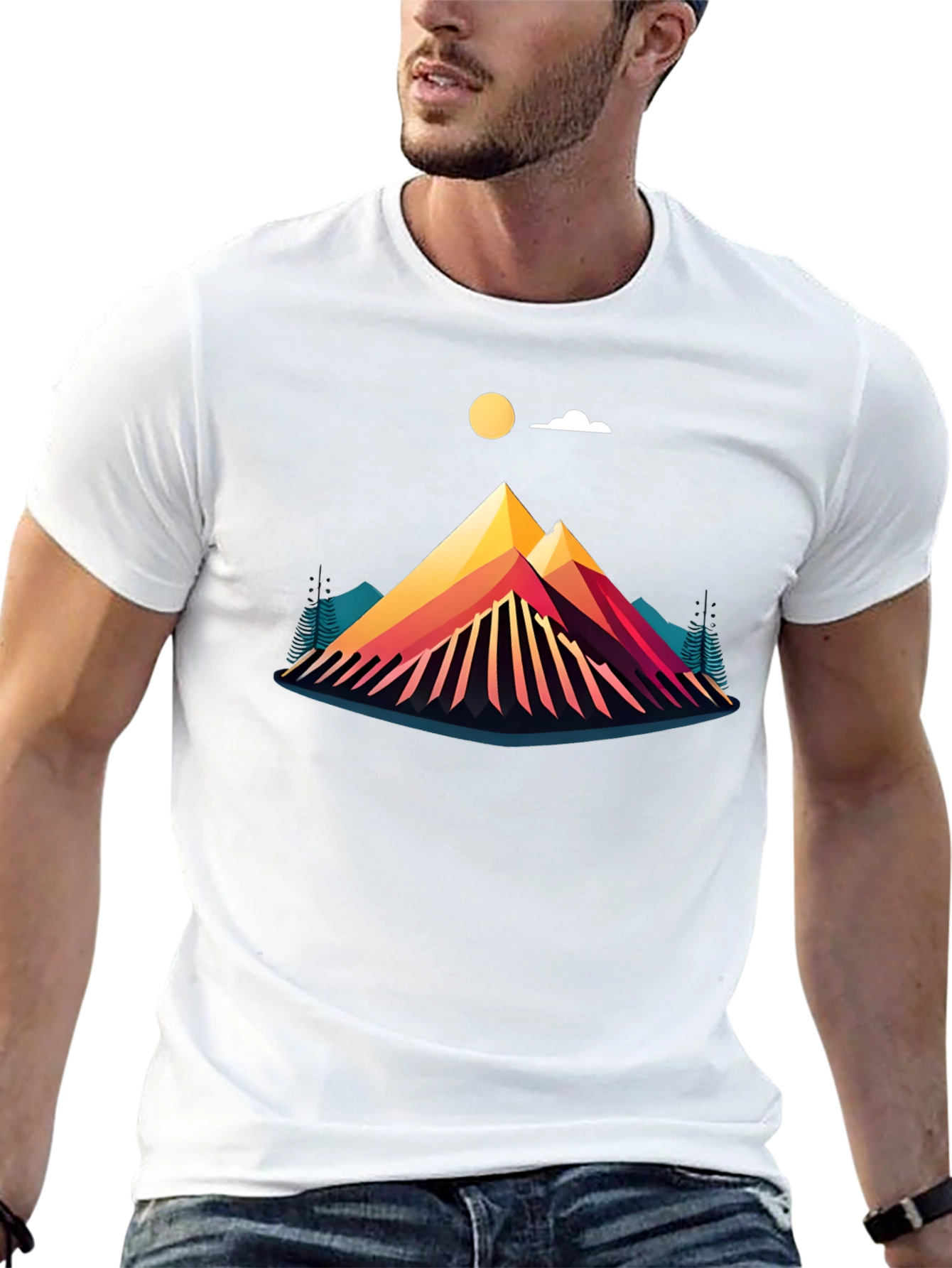 Geometric Mountain Graphic Tee - Adventure Ready