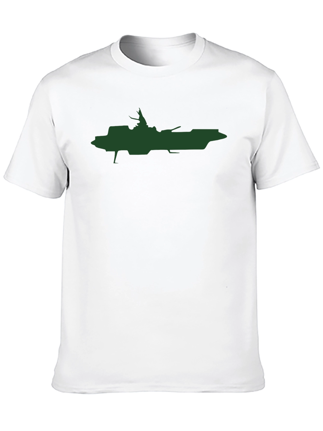 Sci-Fi Battleship Graphic Tee - Black Cotton Blend