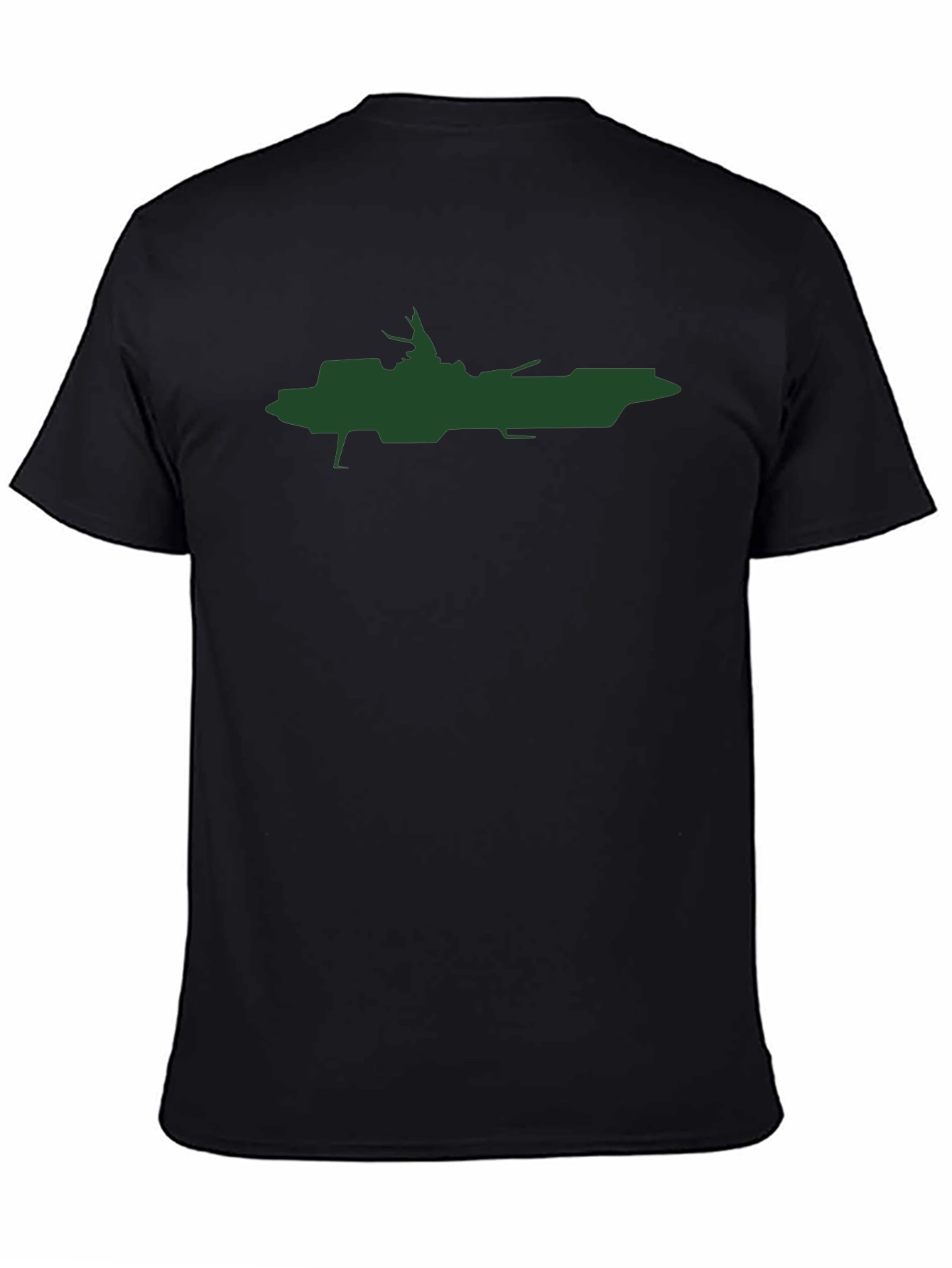 Sci-Fi Battleship Graphic Tee - Black Cotton Blend
