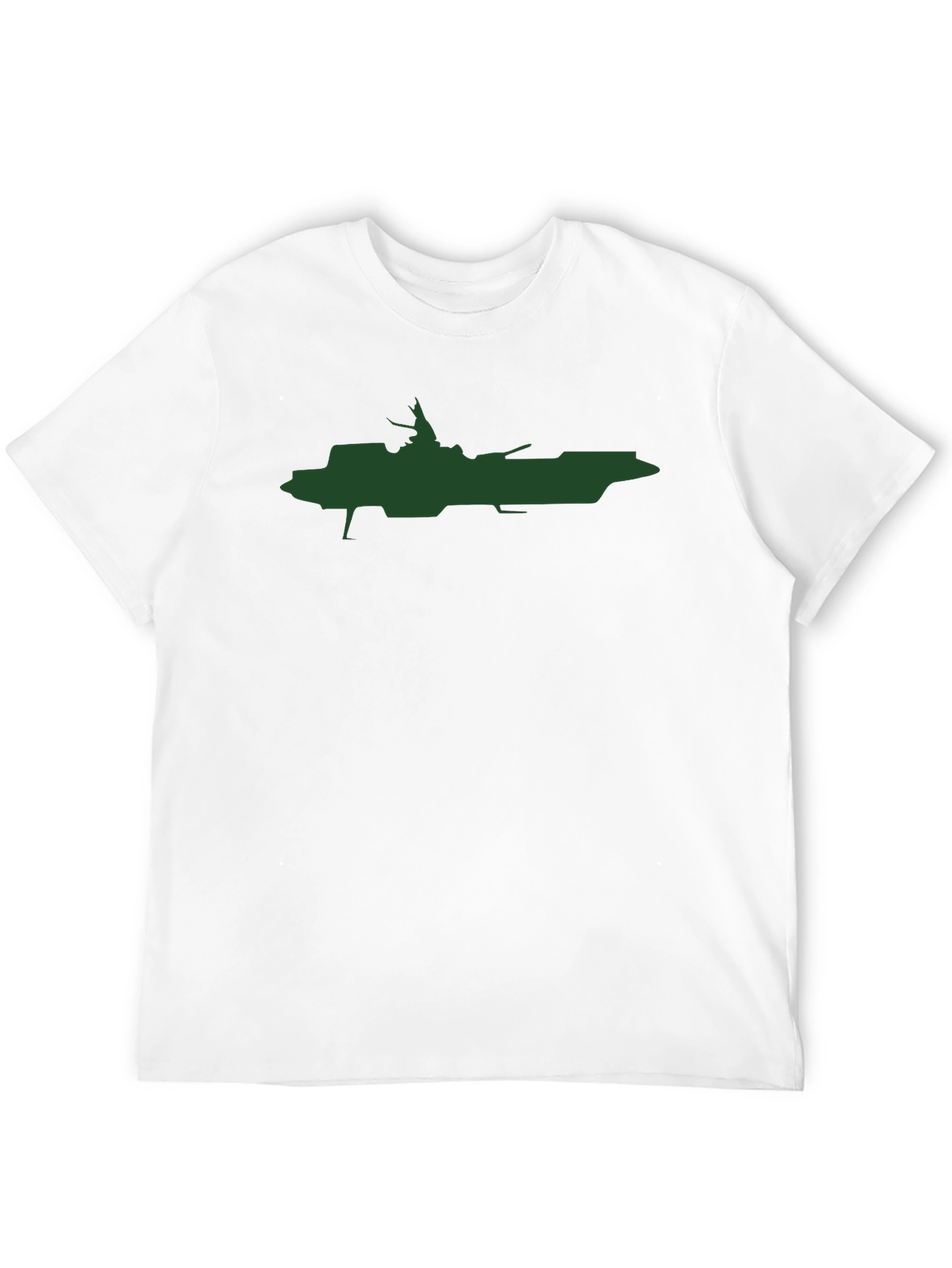 Sci-Fi Battleship Graphic Tee - Black Cotton Blend