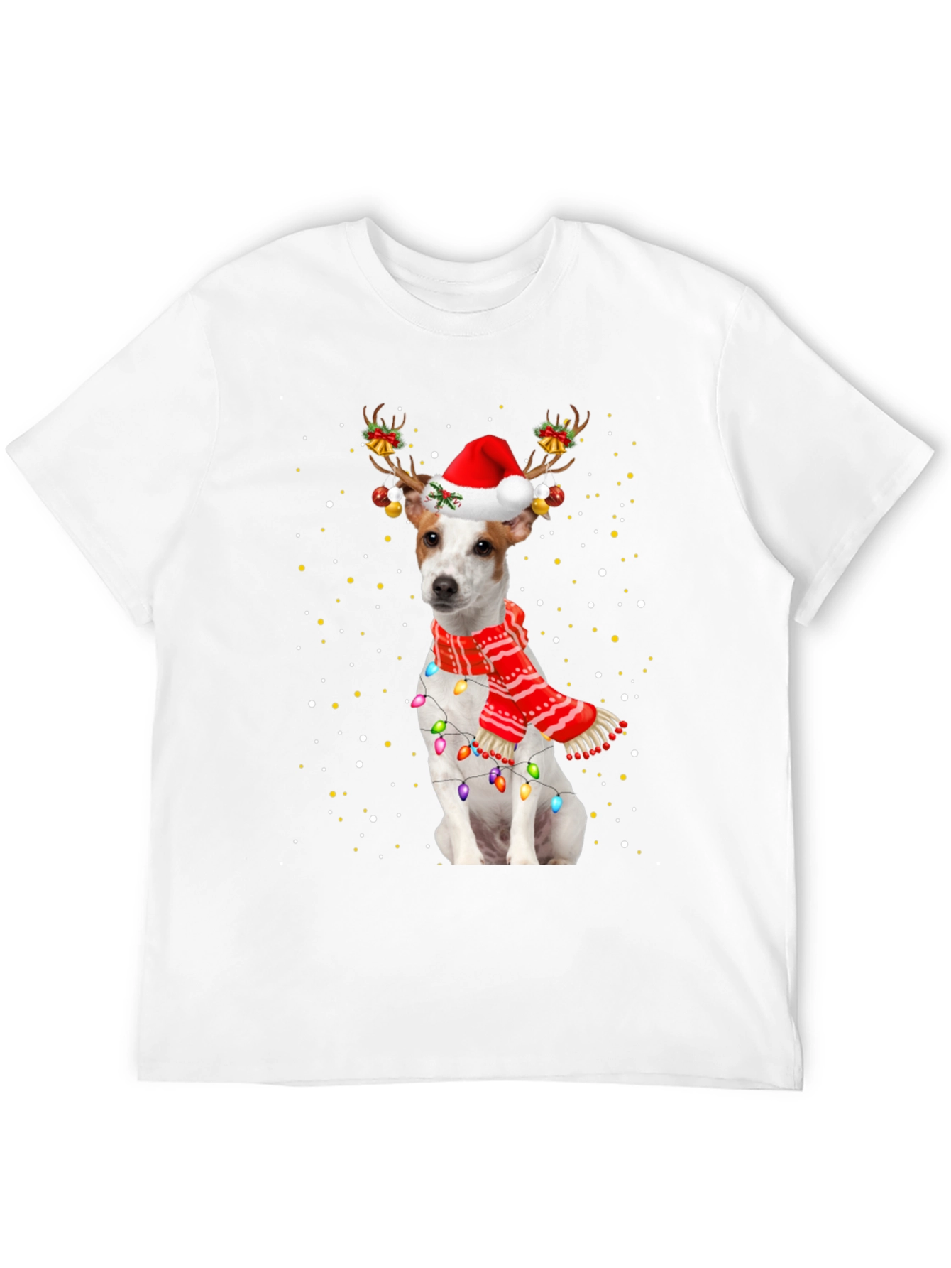 Dog Christmas Antler Lights T-Shirt