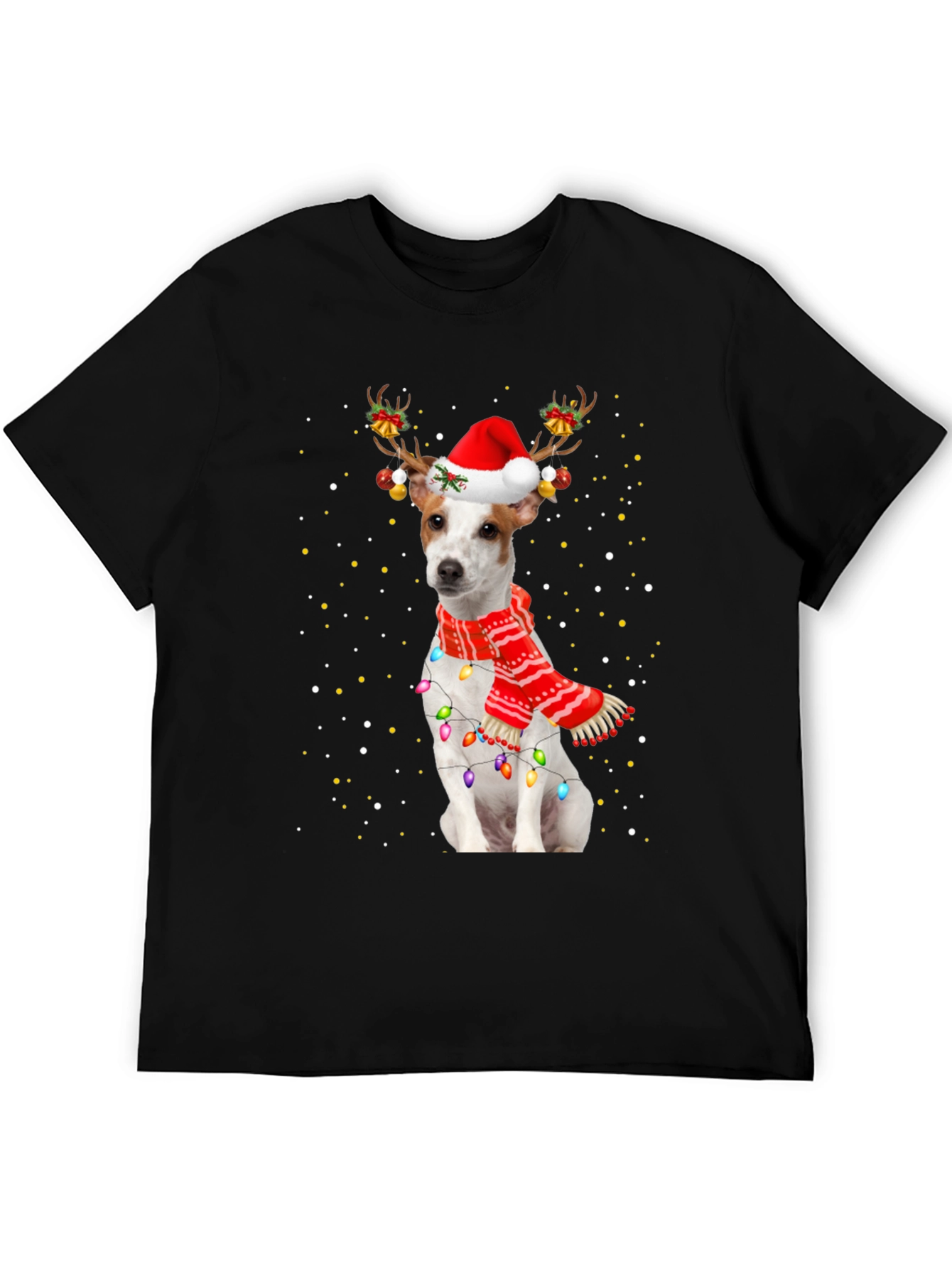 Dog Christmas Antler Lights T-Shirt