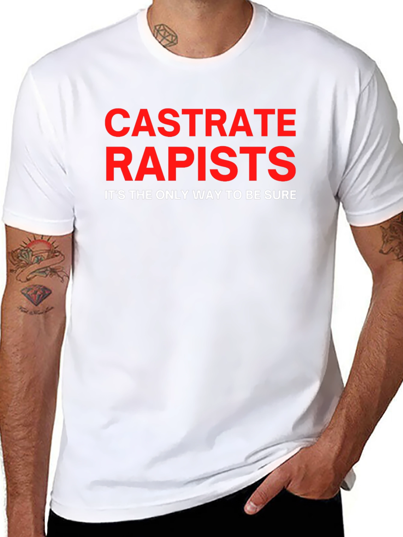 Castrate Rapists T-Shirt - Bold Statement Tee