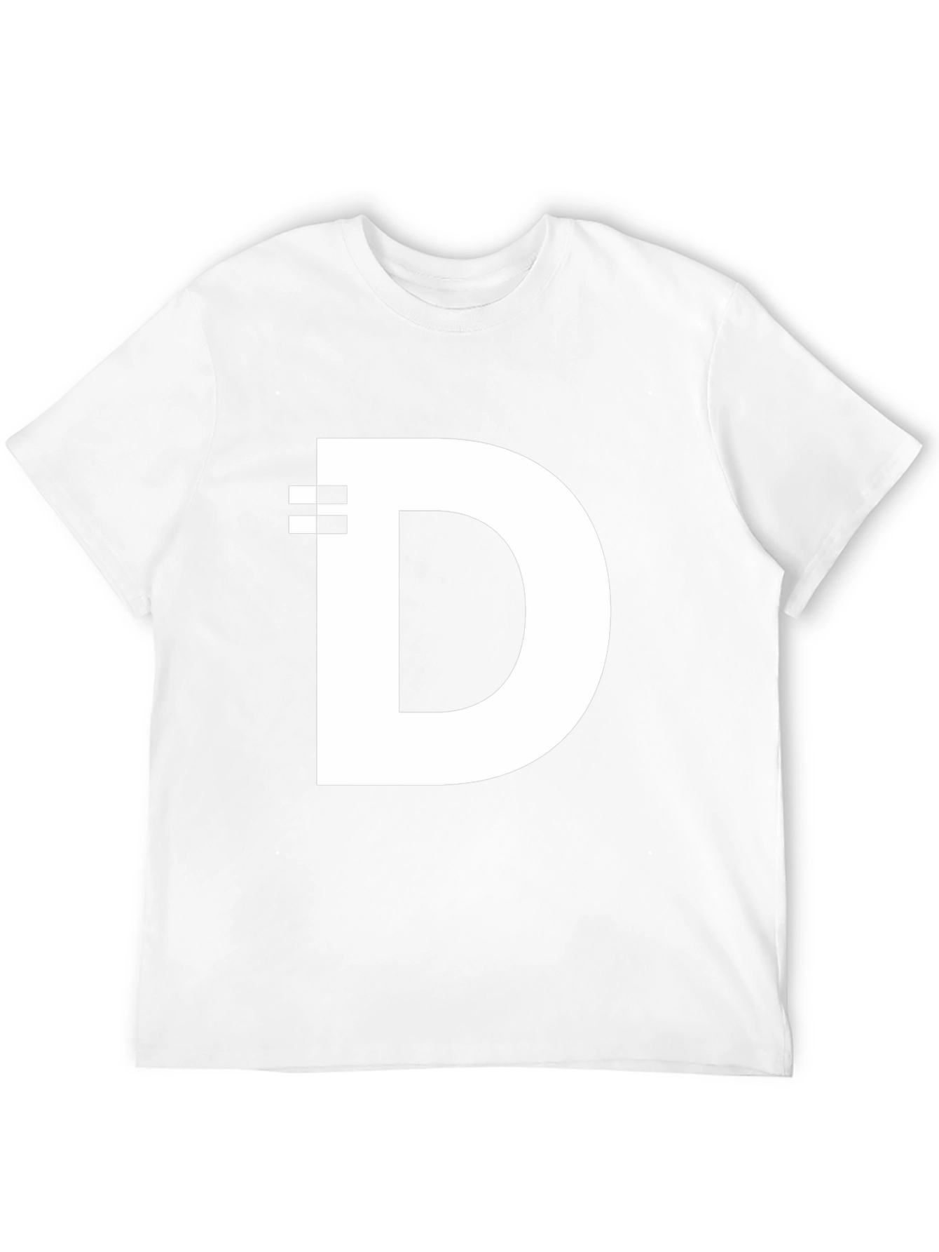 Modern Black T-Shirt with White D Graphic Design
