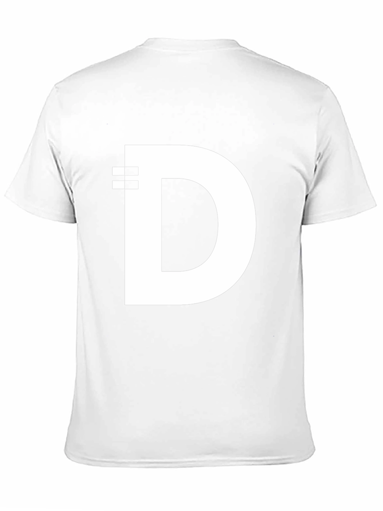 Modern Black T-Shirt with White D Graphic Design