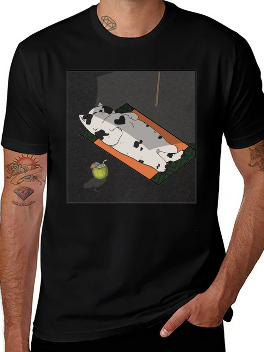 Chill Cat Tee: Sunbathing Style