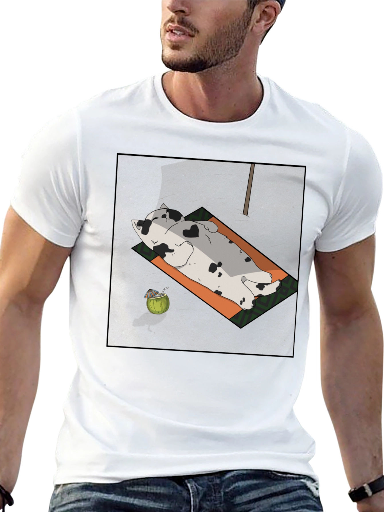 Chill Cat Tee: Sunbathing Style