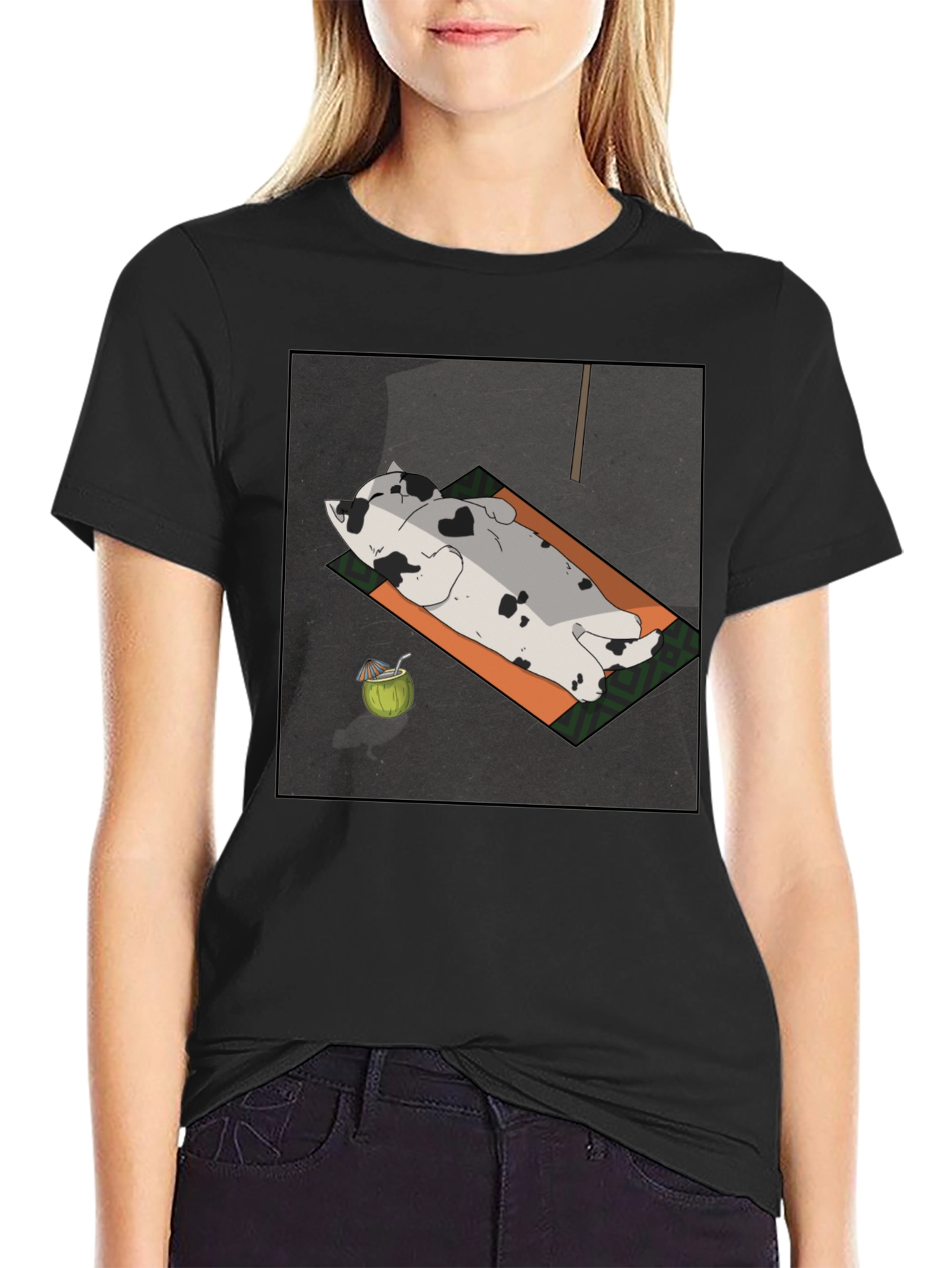 Chill Cat Tee: Sunbathing Style