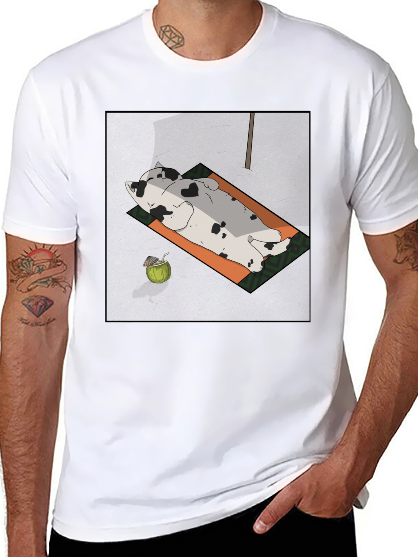 Chill Cat Tee: Sunbathing Style