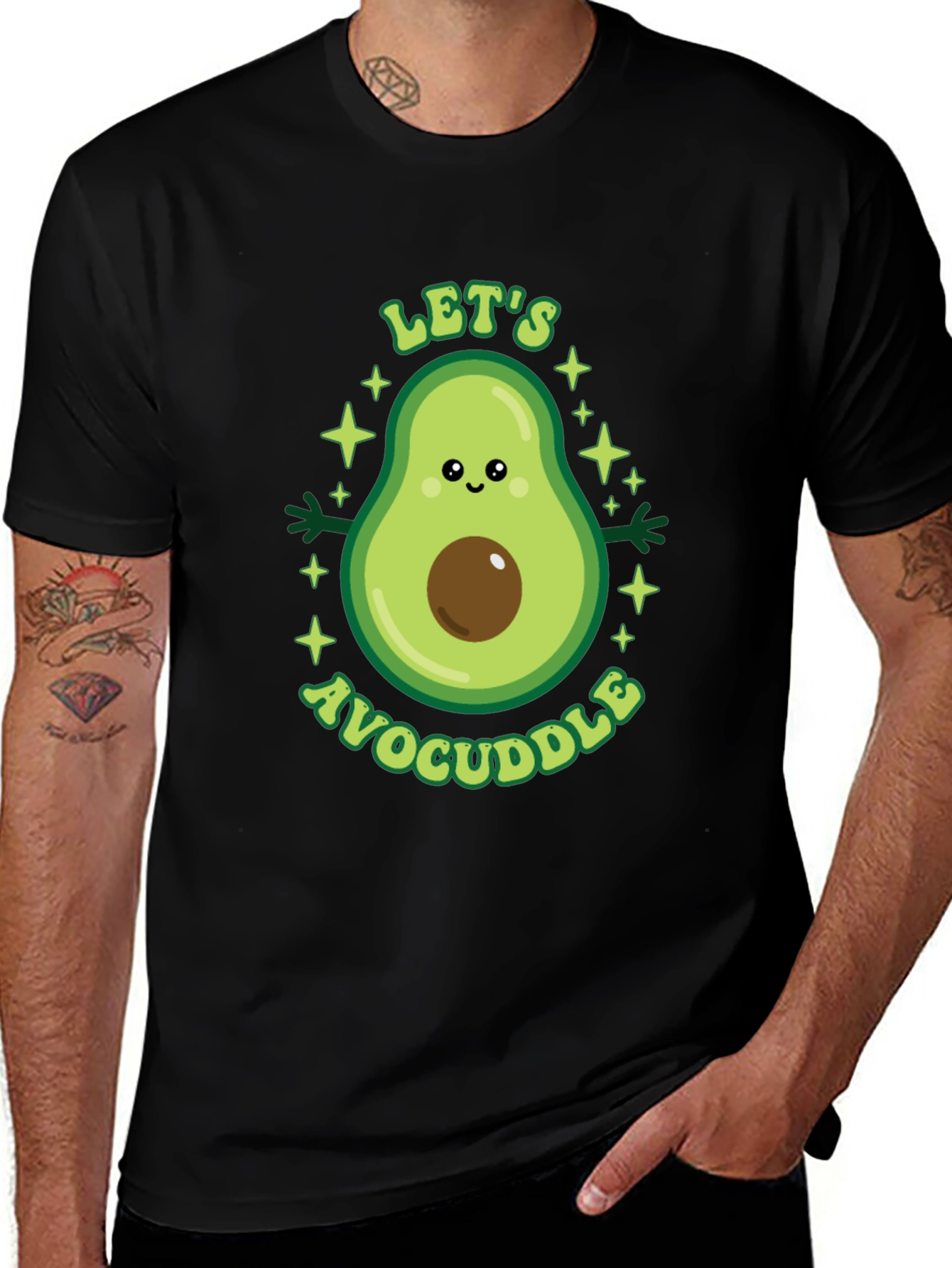 Lets Avocuddle Black T-Shirt