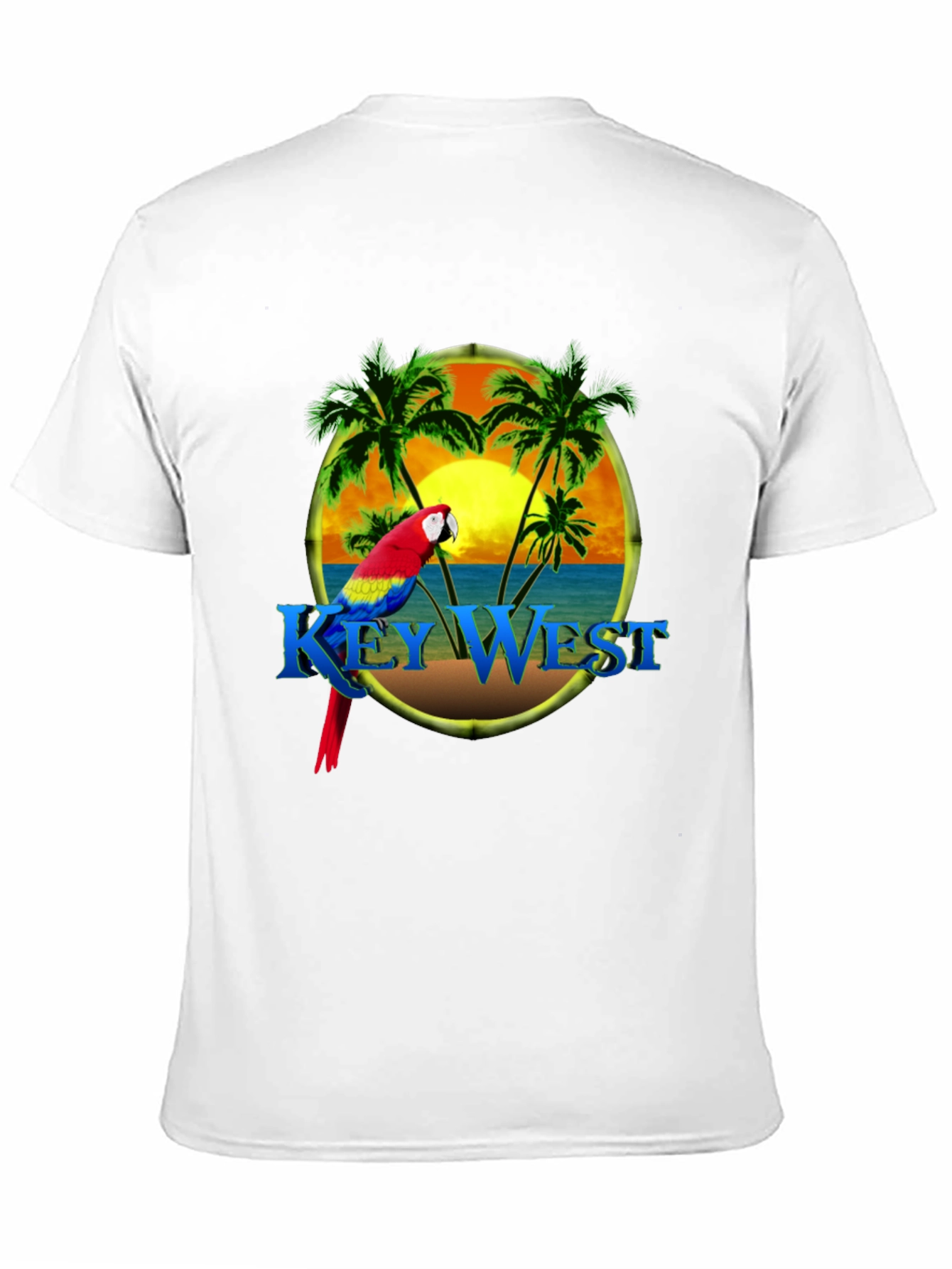 Key West Parrot Graphic Tee - Tropical Island T-Shirt