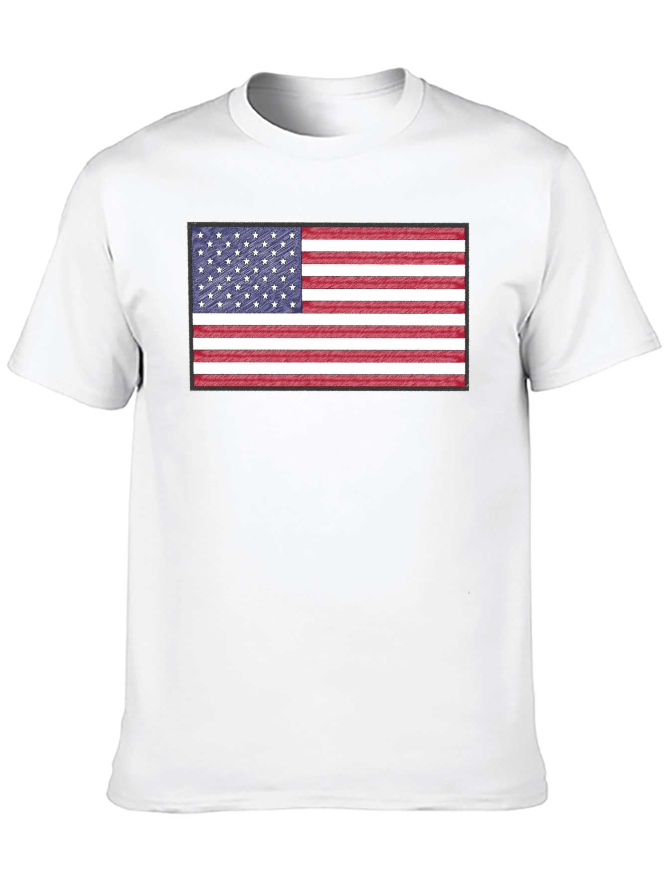American Flag Graphic Print Crewneck T-Shirt