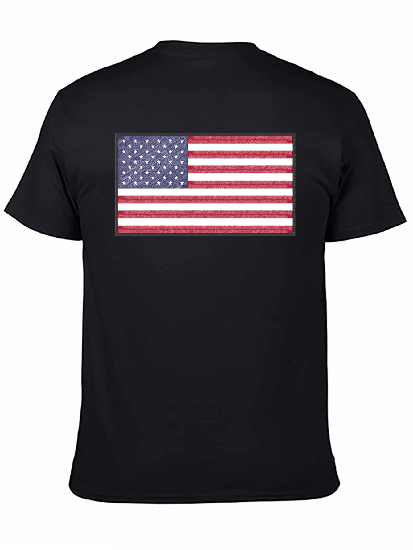 American Flag Graphic Print Crewneck T-Shirt