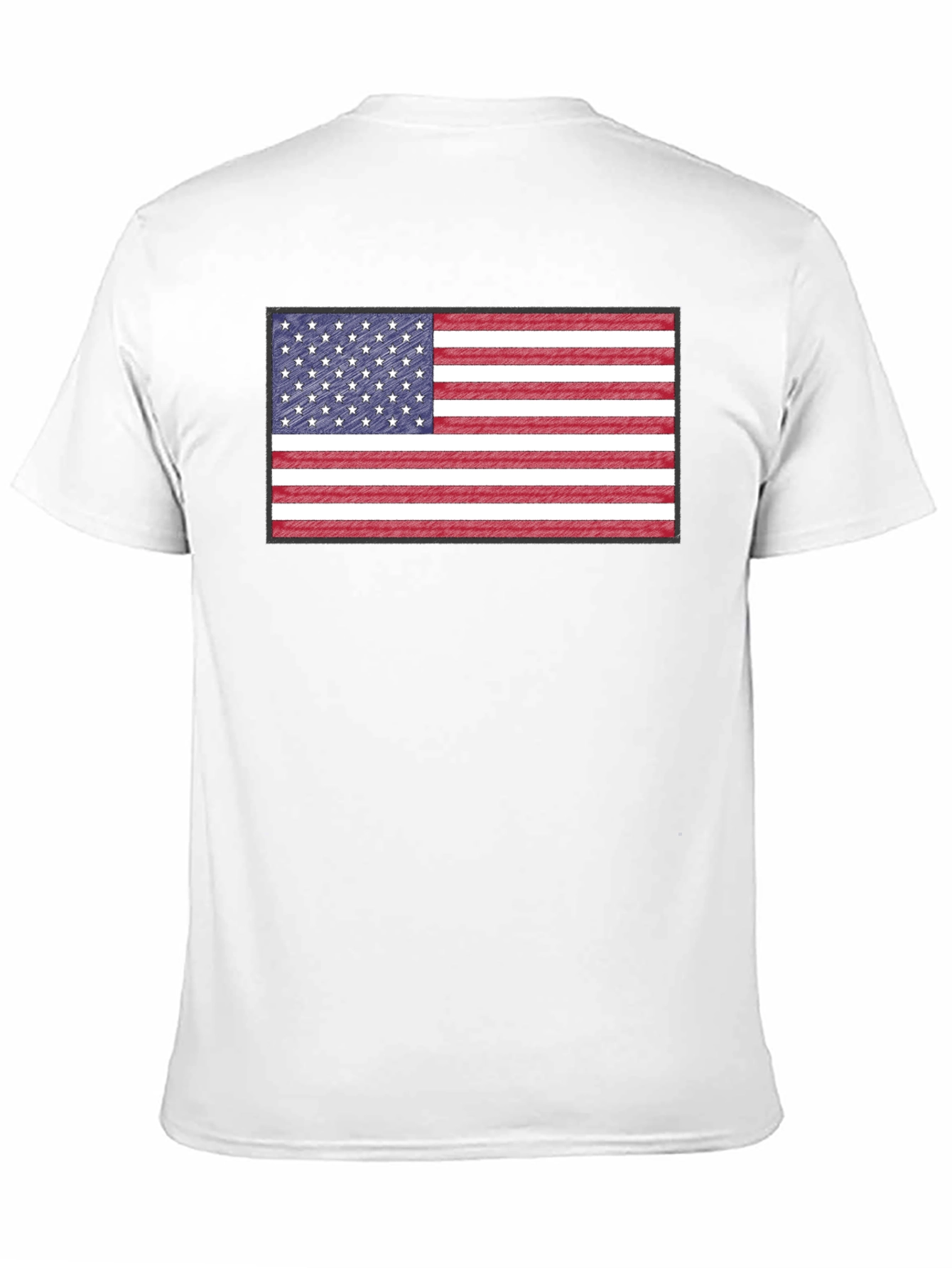 American Flag Graphic Print Crewneck T-Shirt