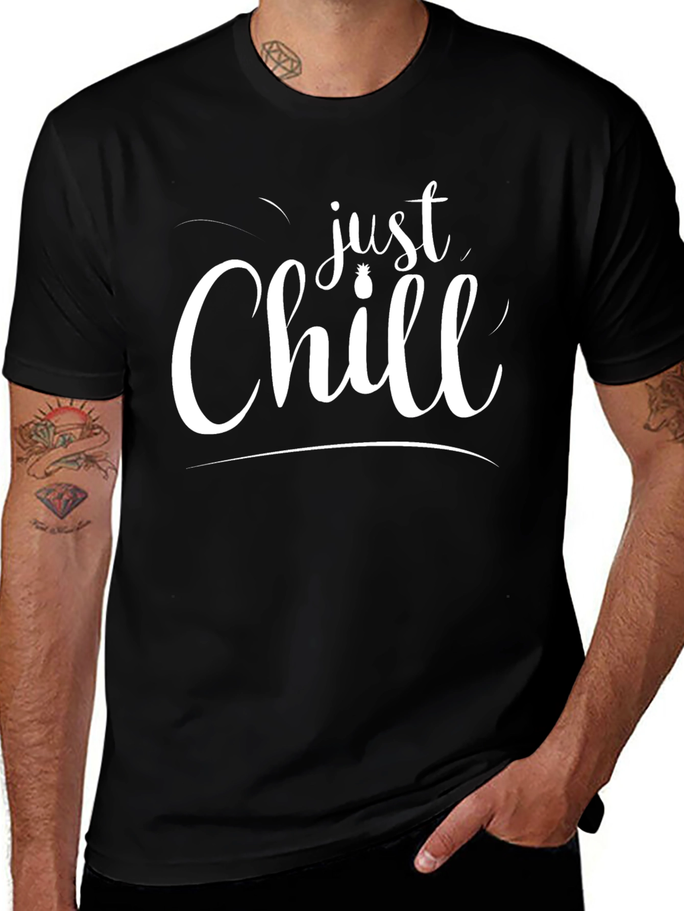 Just Chill Graphic Black T-Shirt