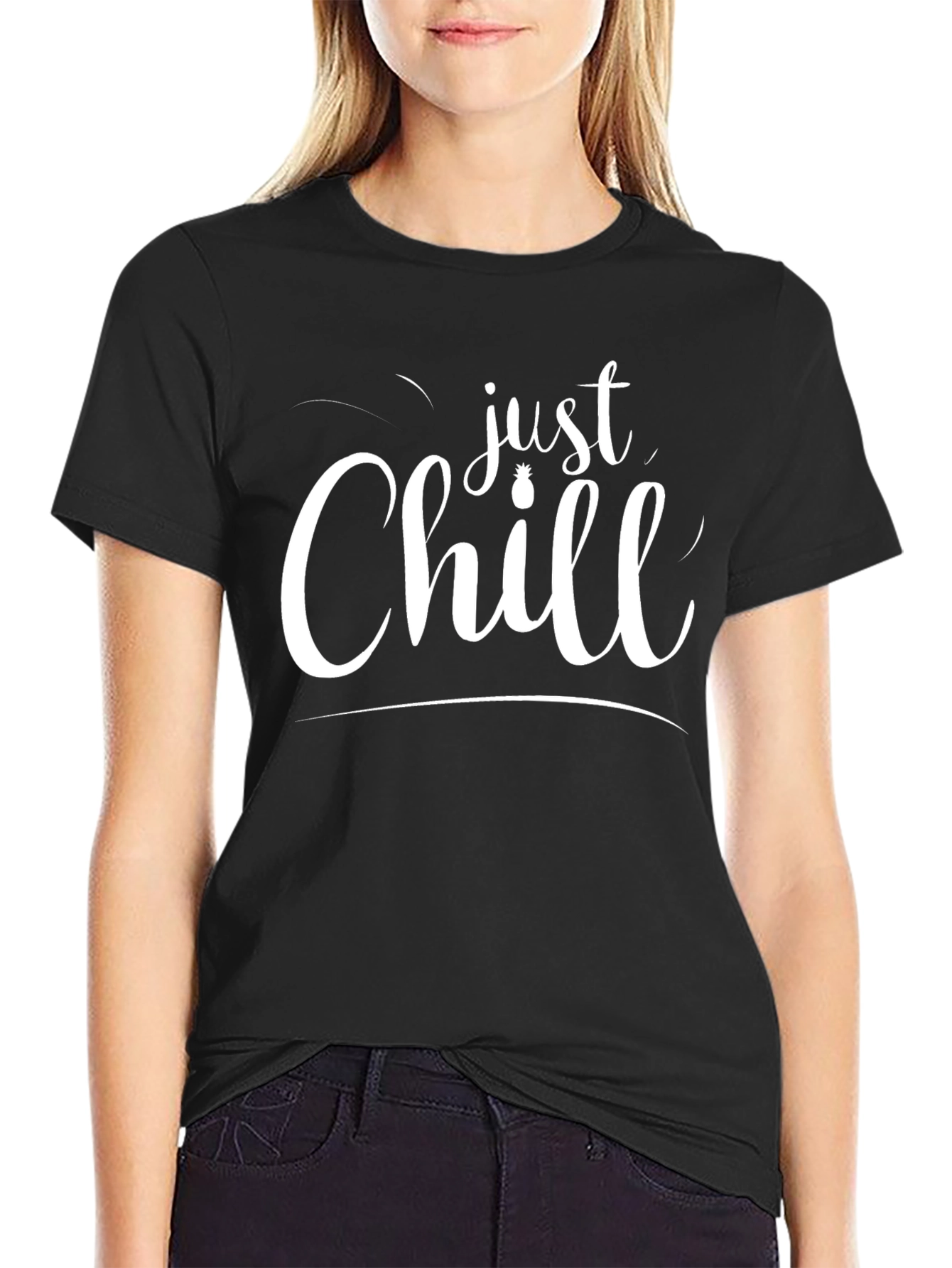 Just Chill Graphic Black T-Shirt