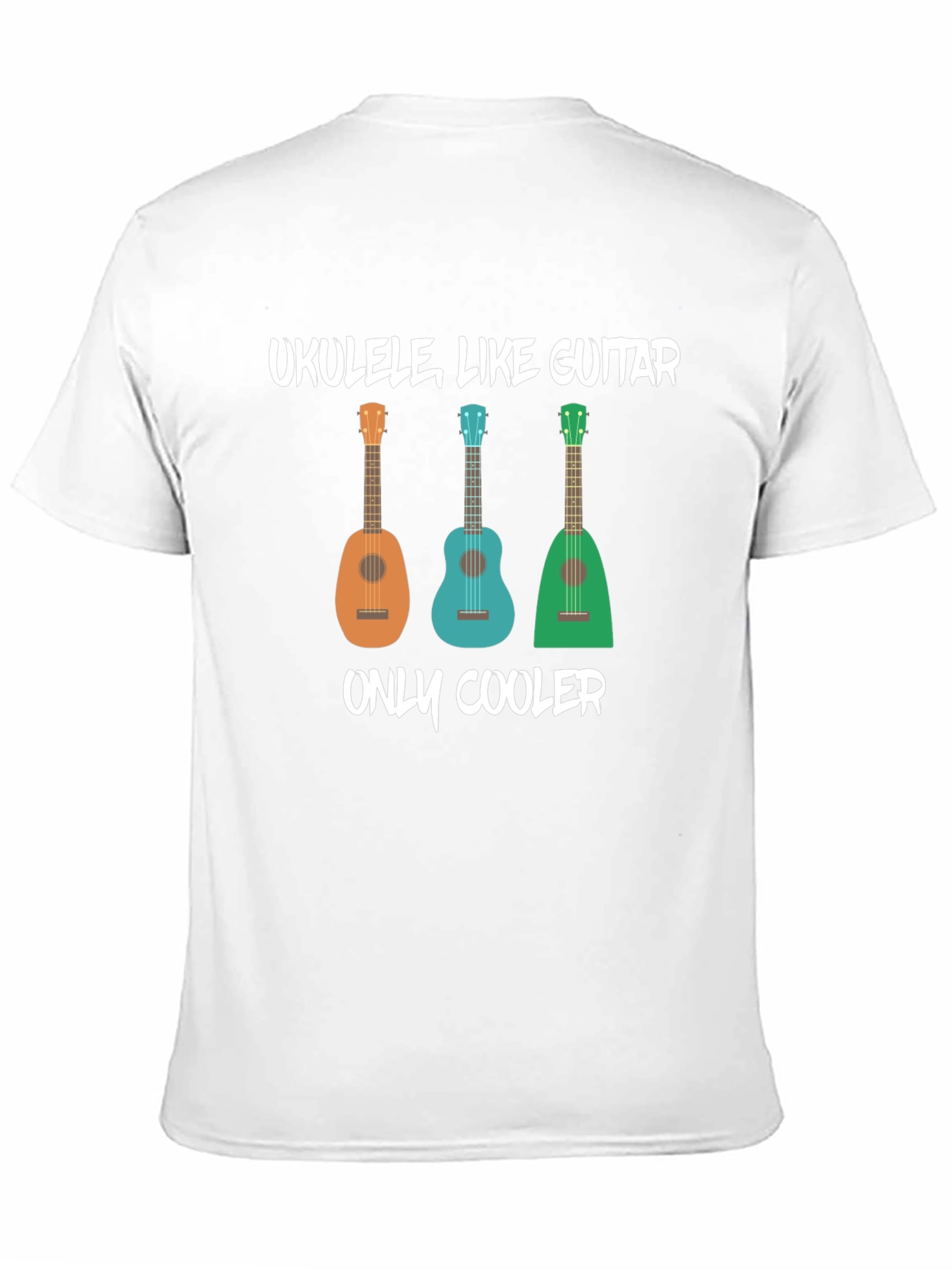 Ukulele Like Guitar Mens Black Graphic T-Shirt