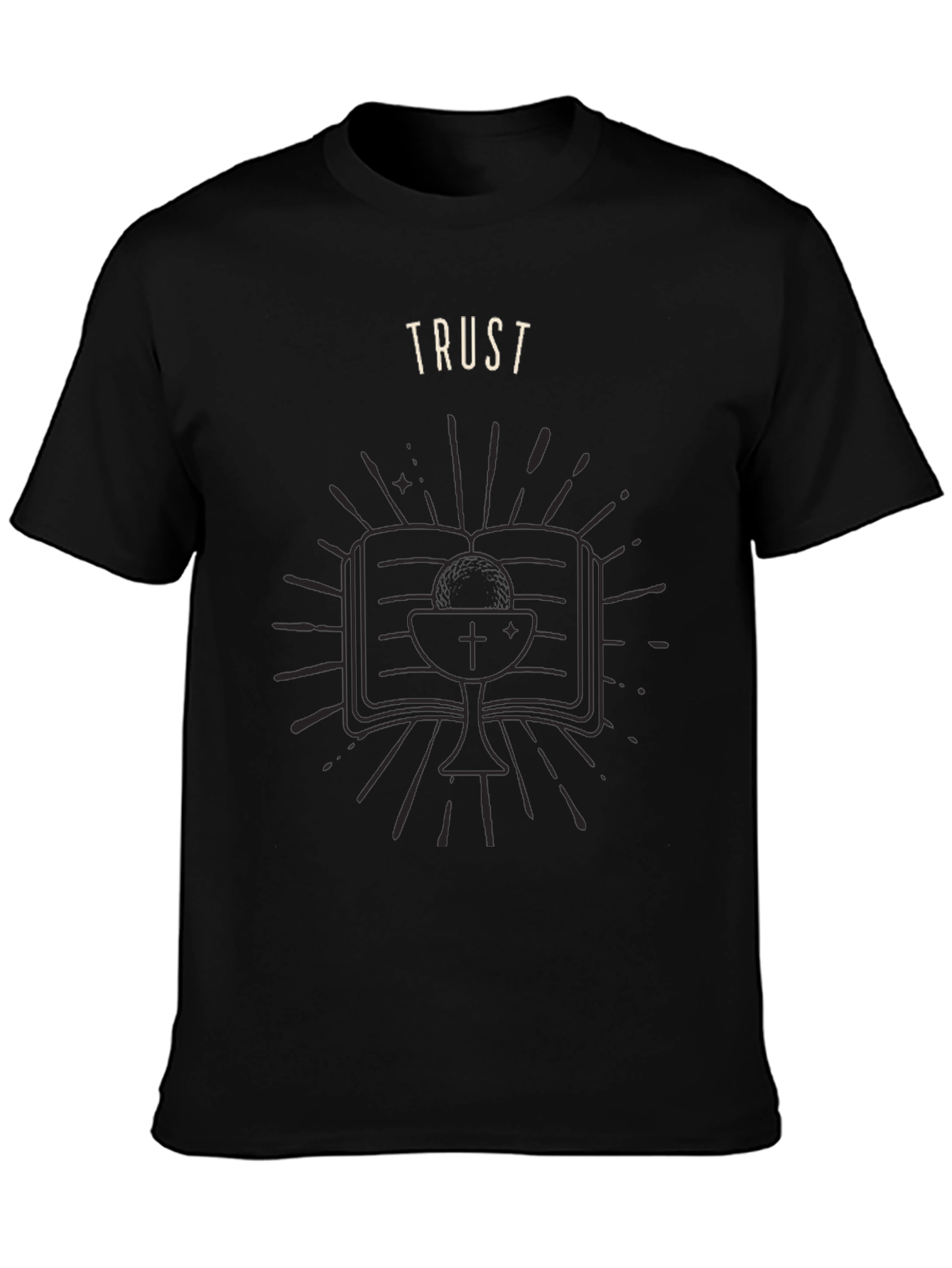 Trust Graphic Tee - Black Cotton Blend T-Shirt