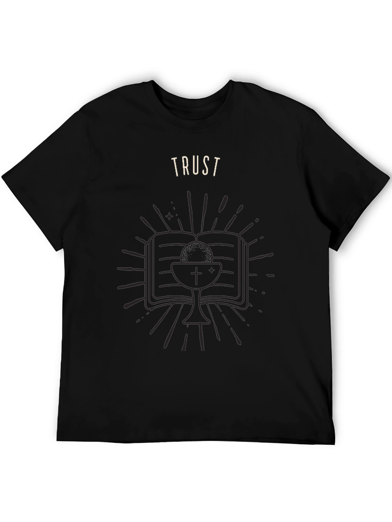 Trust Graphic Tee - Black Cotton Blend T-Shirt