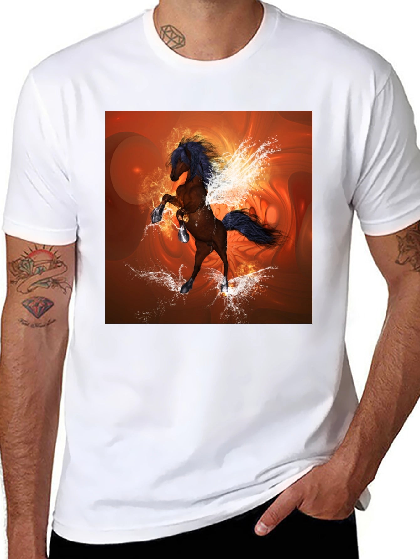 Fantasy Horse Graphic Black T-Shirt