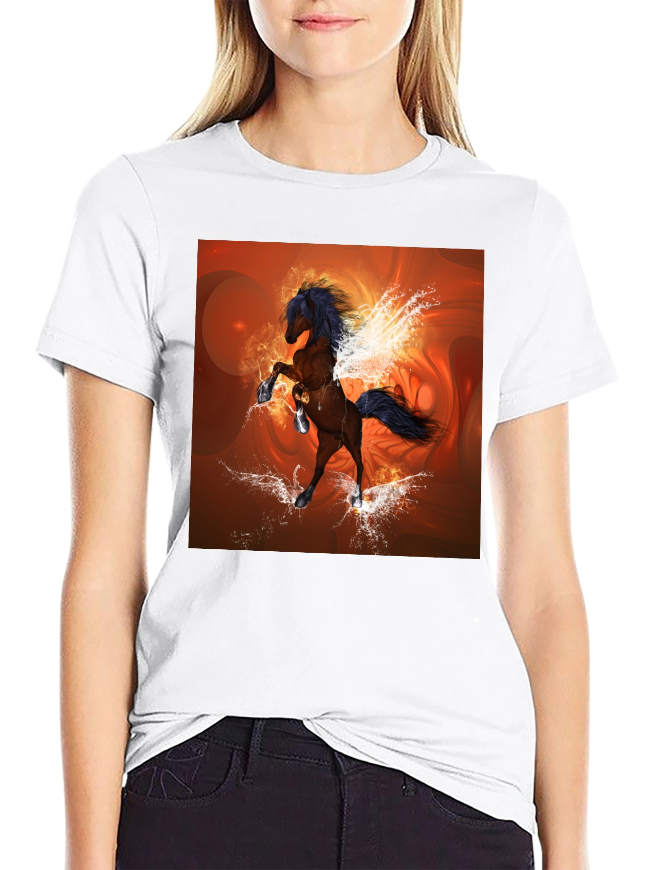 Fantasy Horse Graphic Black T-Shirt