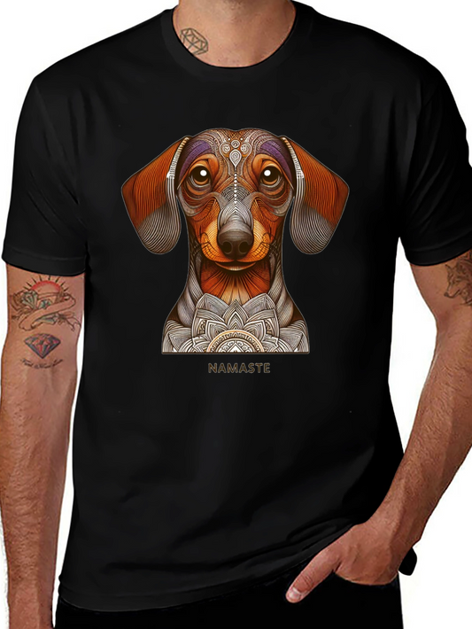 Dachshund Namaste Graphic Tee - Black