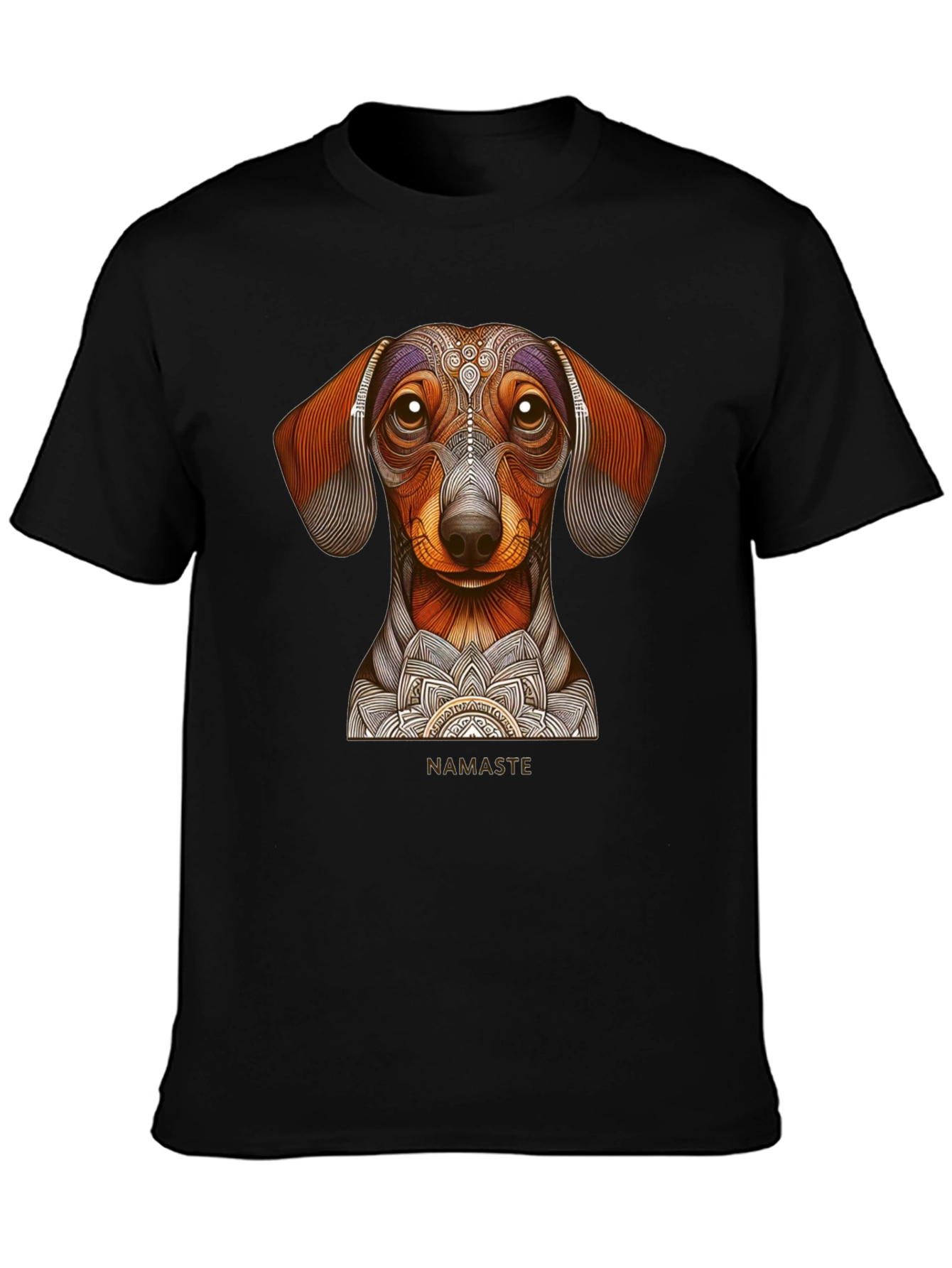 Dachshund Namaste Graphic Tee - Black