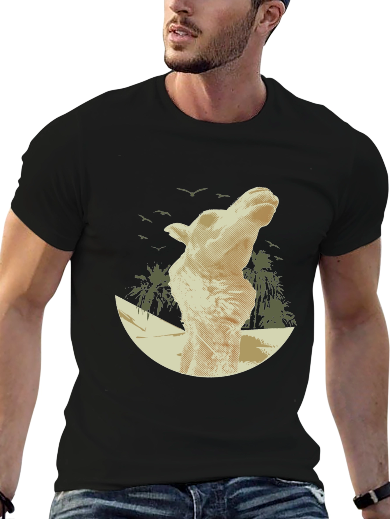 Desert Mirage Tee: Camel Silhouette