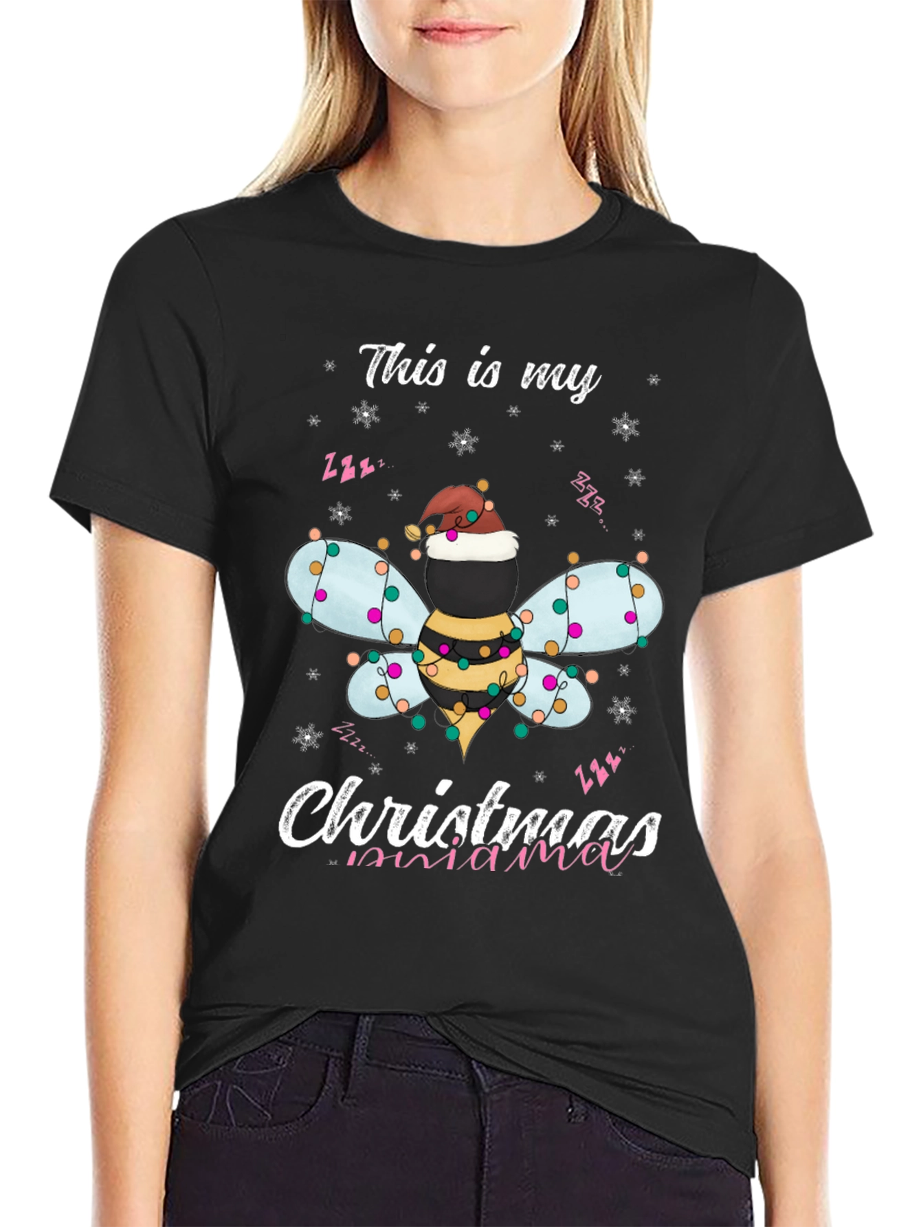 Christmas Bee Mama T-Shirt Holiday Season Tee