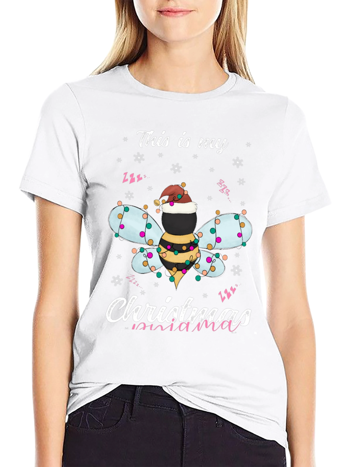 Christmas Bee Mama T-Shirt Holiday Season Tee