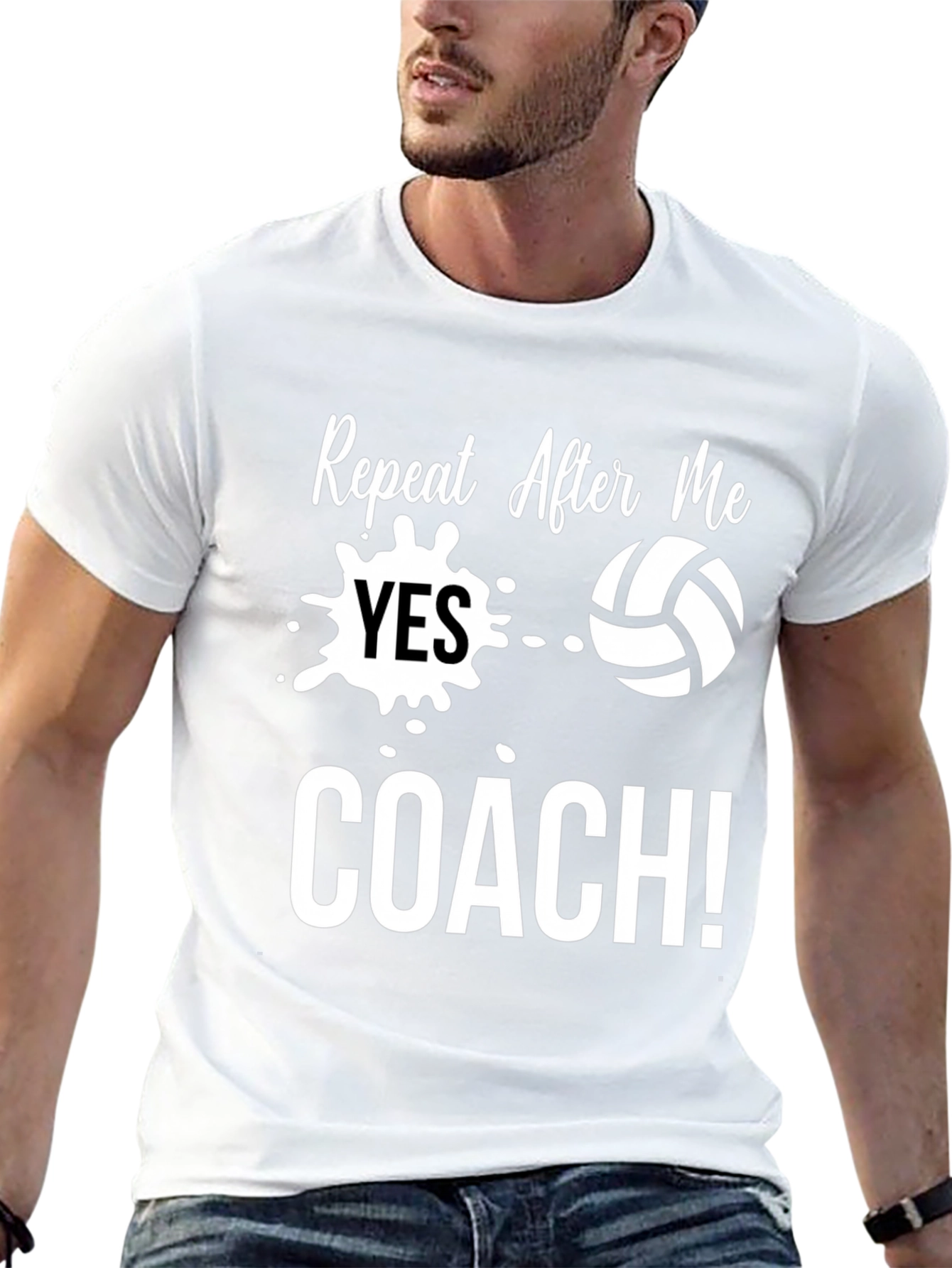 Volleyball Coach Graphic Tee - Repeat After Me T-Shirt