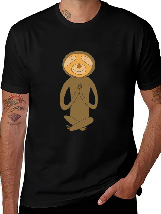 Meditating Sloth Graphic Tee - Relaxed Fit
