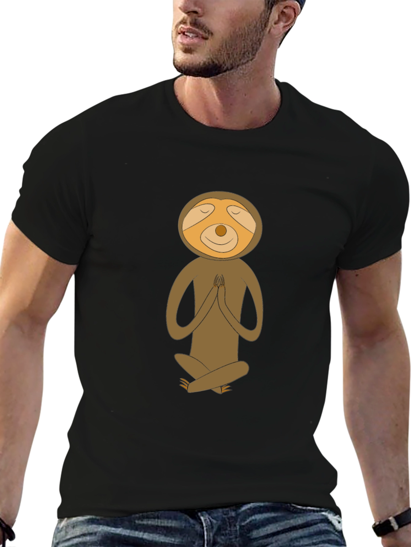 Meditating Sloth Graphic Tee - Relaxed Fit