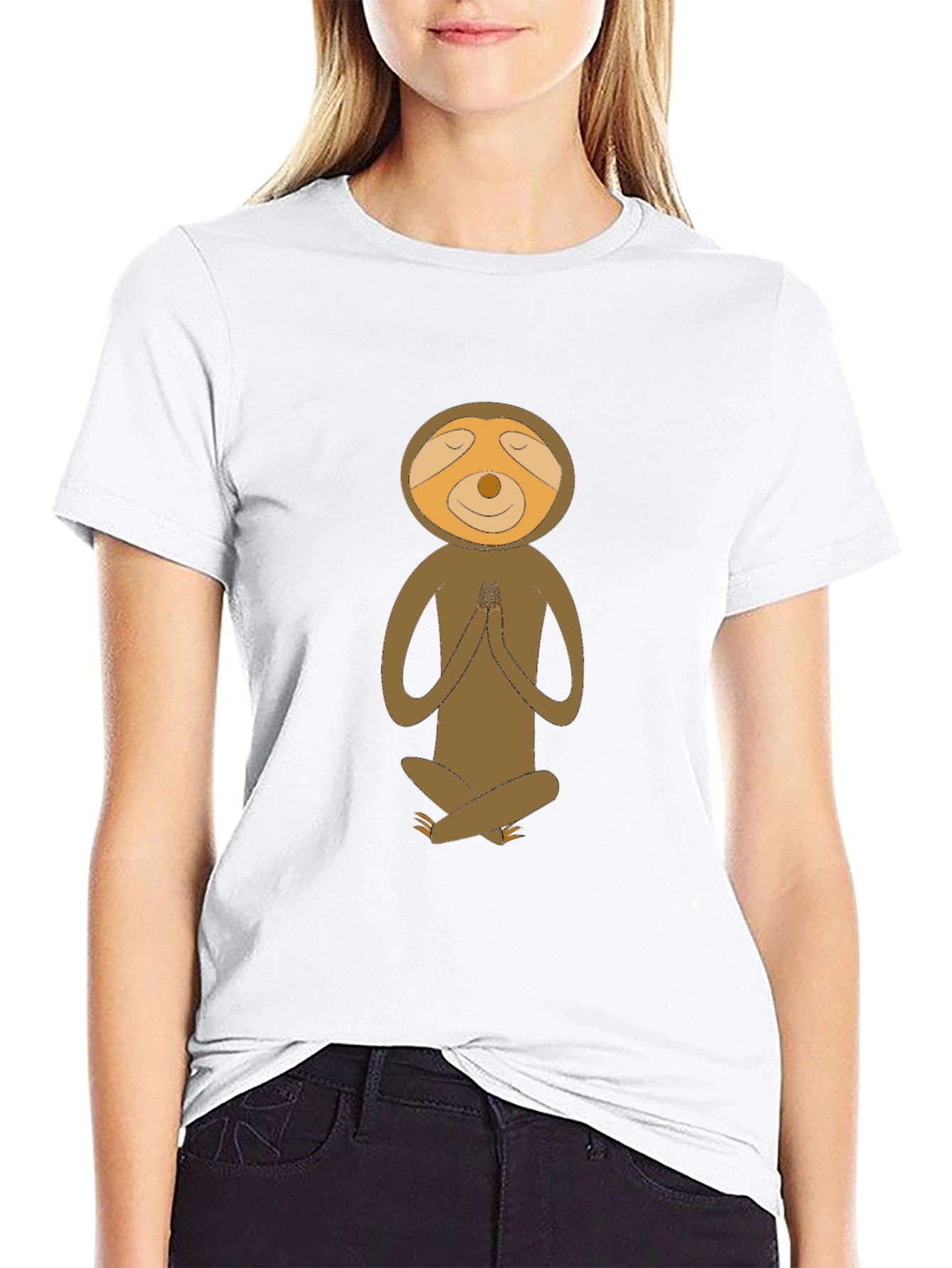 Meditating Sloth Graphic Tee - Relaxed Fit