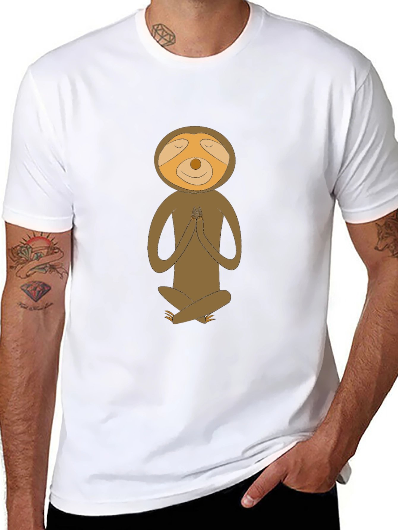Meditating Sloth Graphic Tee - Relaxed Fit