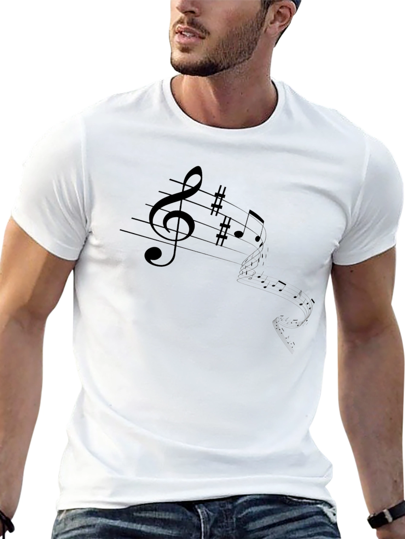 Musical Note T-Shirt - Black Stylish & Comfortable
