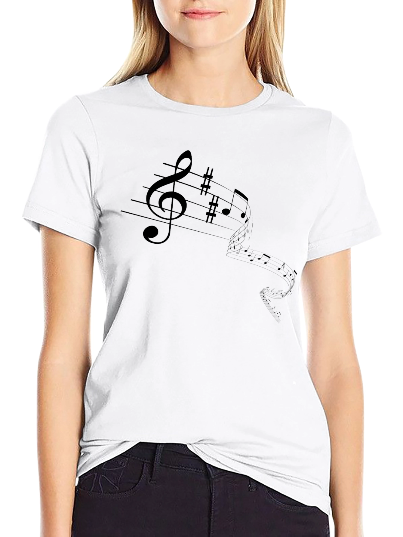 Musical Note T-Shirt - Black Stylish & Comfortable