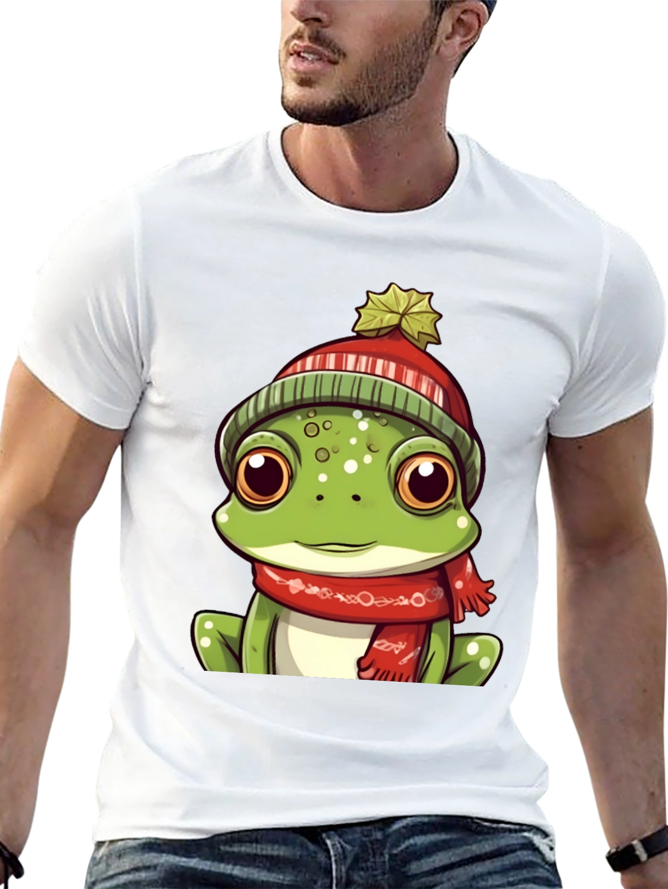 Frog with Winter Hat Graphic Tee - Unisex