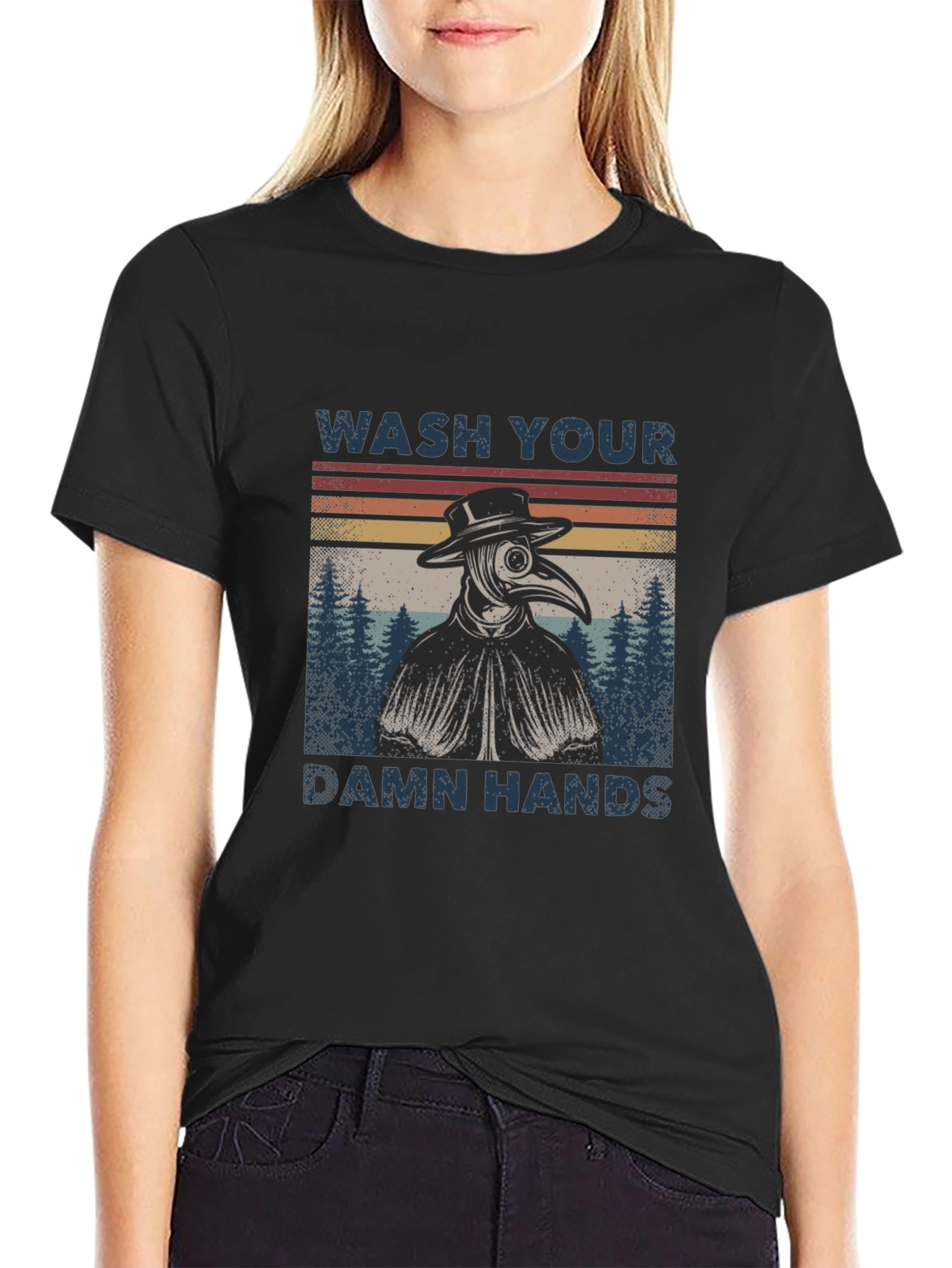 Wash Your Damn Hands Plague Doctor T-Shirt