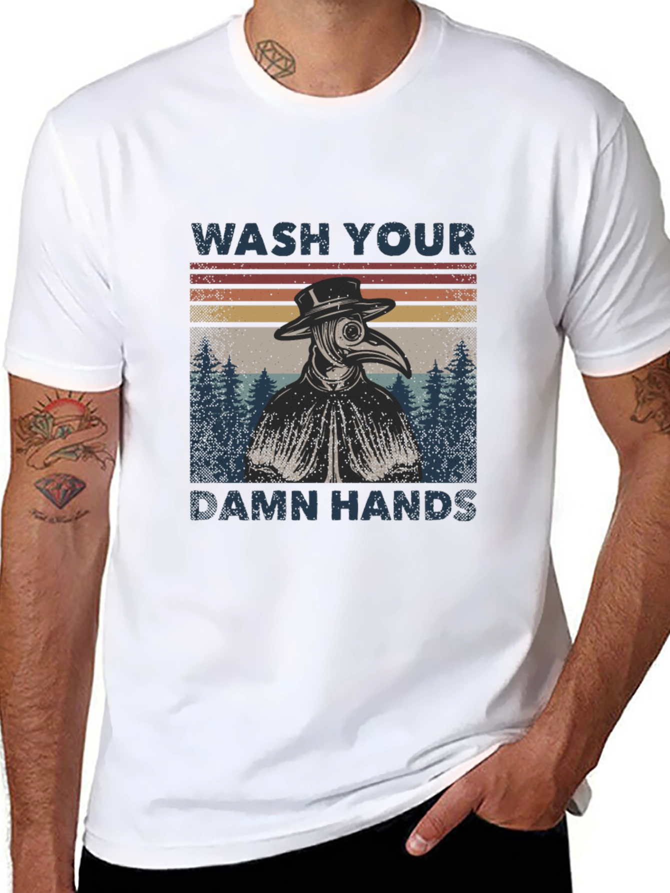 Wash Your Damn Hands Plague Doctor T-Shirt