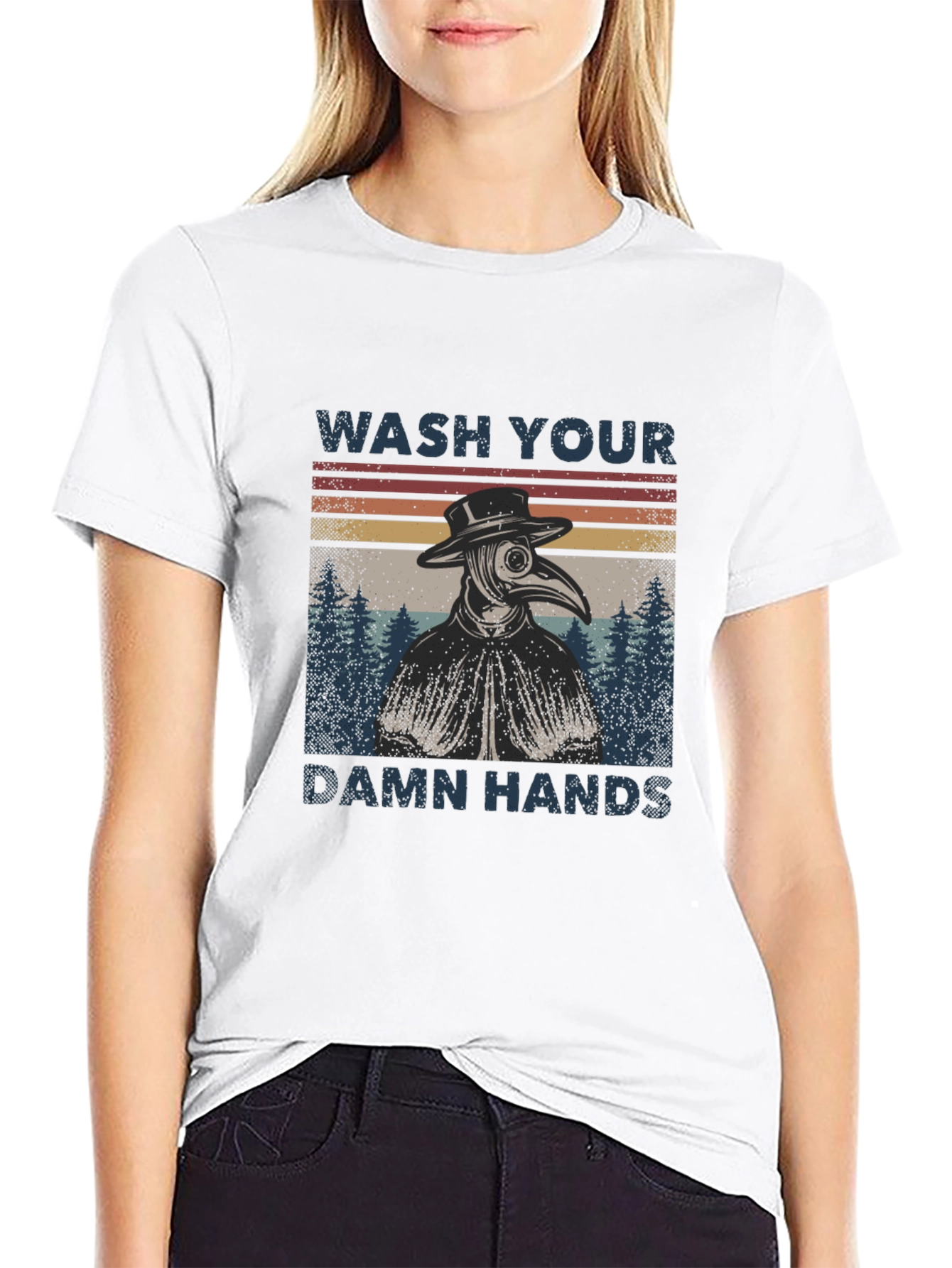 Wash Your Damn Hands Plague Doctor T-Shirt