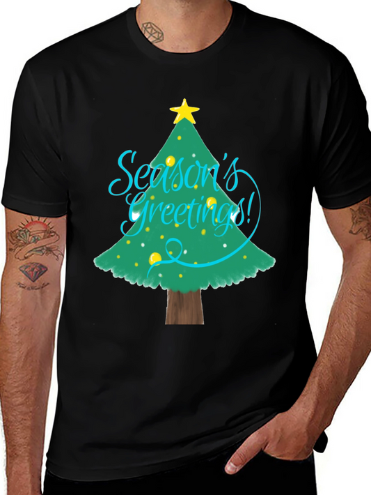 Christmas Seasons Greetings Tree Graphic T-Shirt